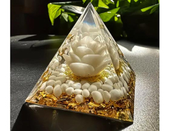 Orgonitová energetická pyramida  Květ života-5cm